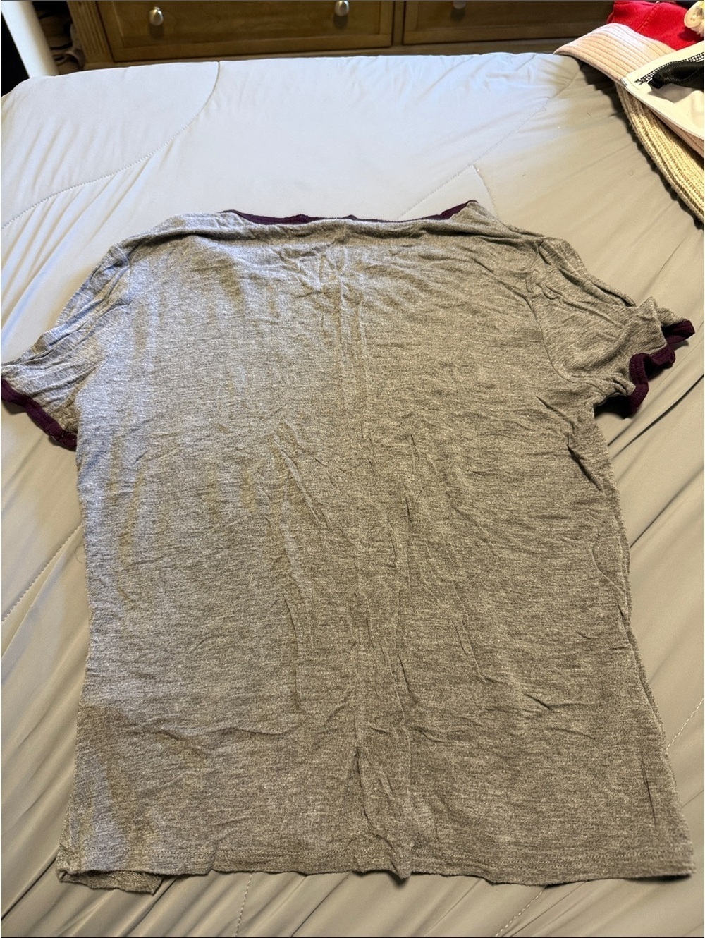 Garage Gray Short Sleeve Tee with Purple Trim & Pocket - Picture 2 of 2